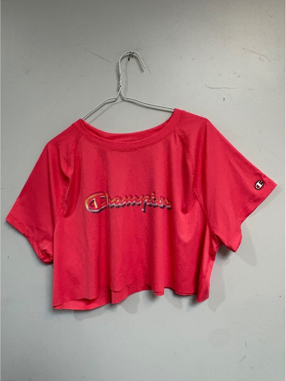 Champion Authentic Athleticwear Pink Crop Top T-Shirt 2XL